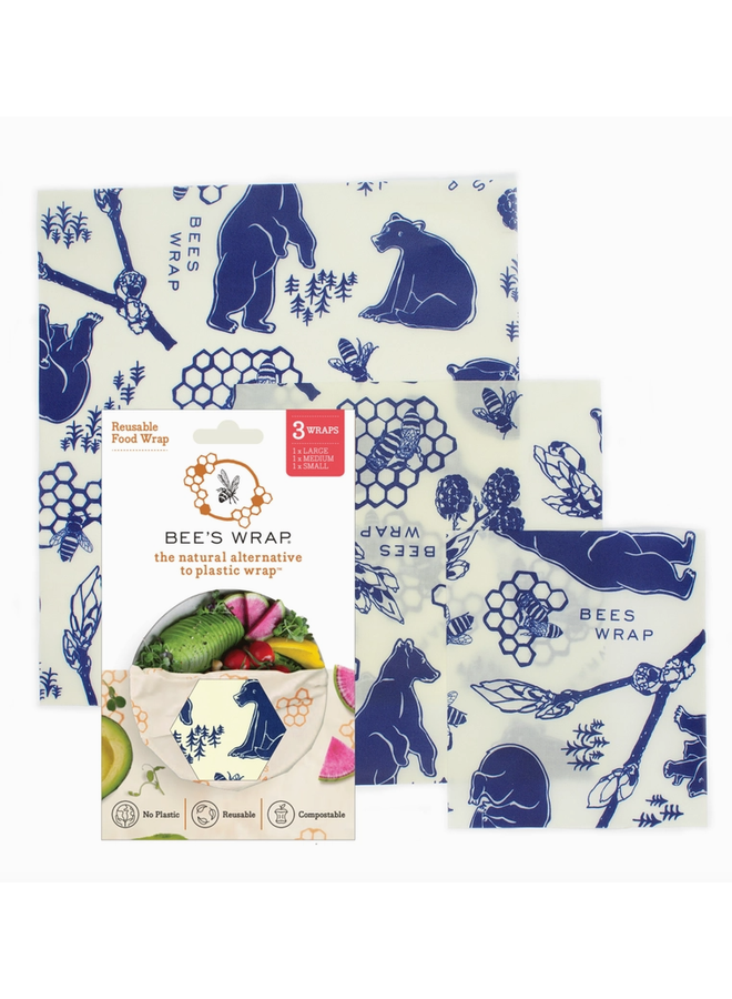 Assorted Sizes in Bees & Bears Print - Pack of 3