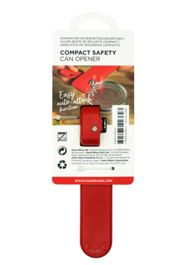 Compact Safety Can Opener Red
