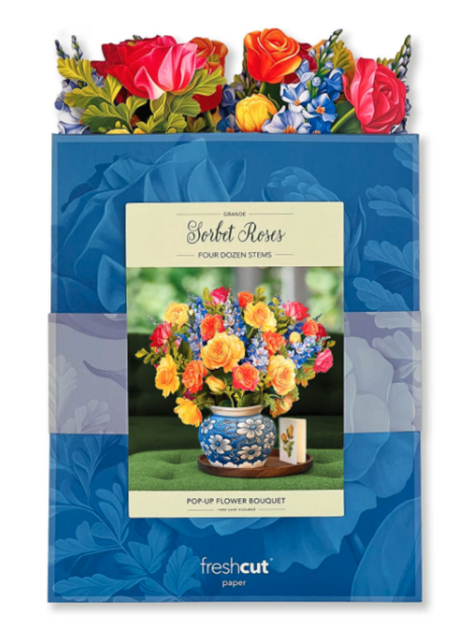 Grande Sorbet Roses Pop-Up Card Bouquet