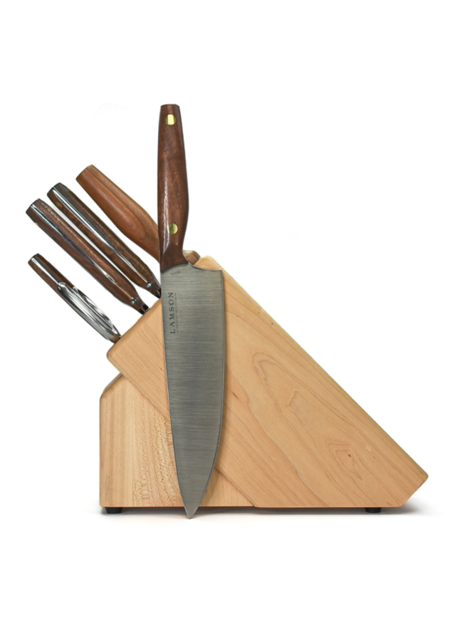 Vintage Walnut Series 7-Piece Block Set, Natural Walnut Block