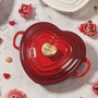 Shallow Heart Cocotte 1.25 Qt with Light Gold Heart Knob