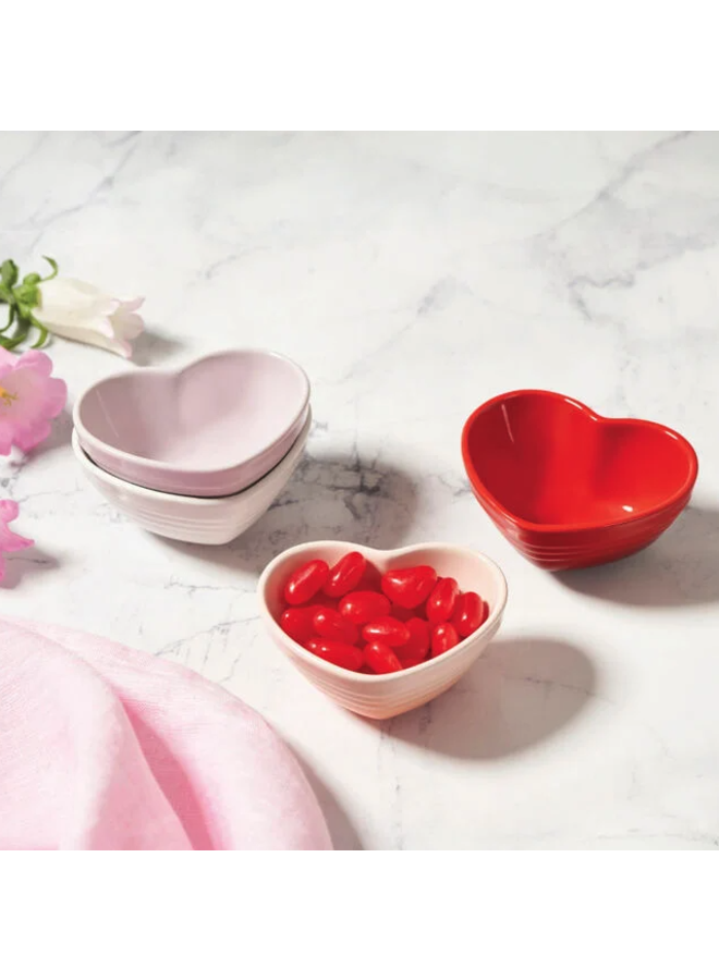 Mini Heart Bowls Set of 4 Multicolor