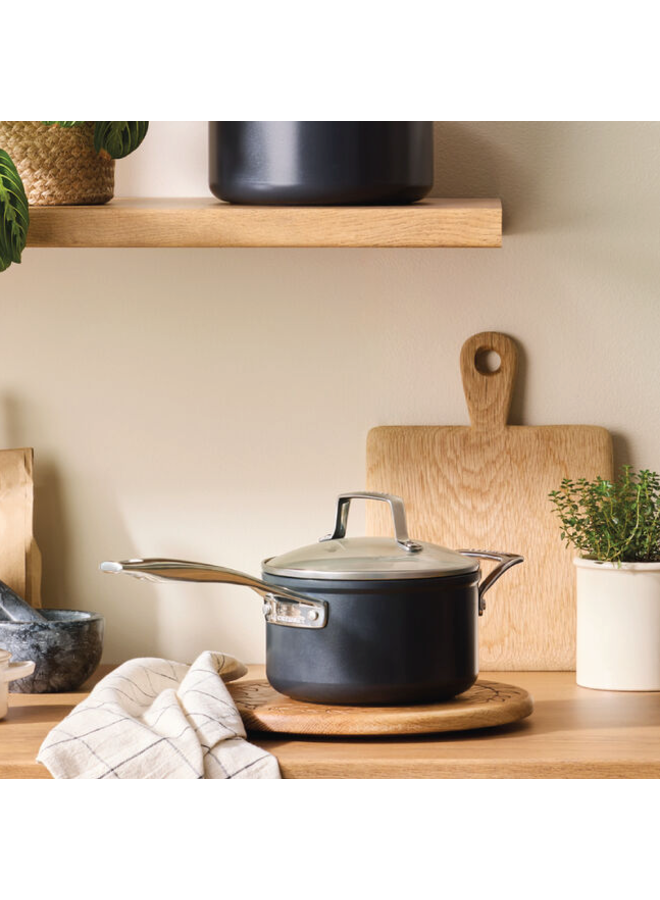 Essential Non-Stick Ceramic Saucepan with Glass Lid