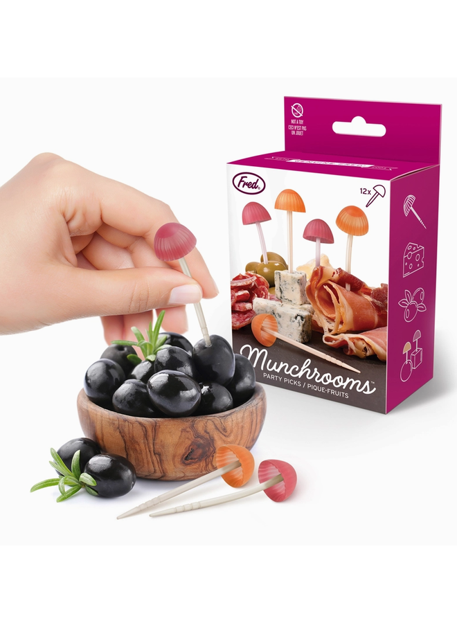 Munchrooms - Mushroom Reusable Party Picks - Set of 12 Picks