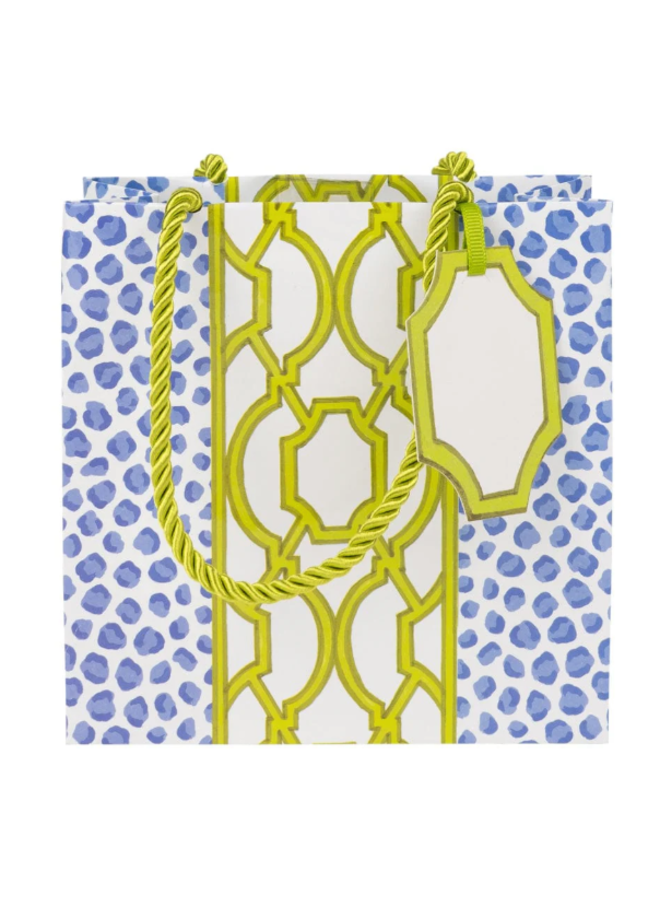 Knots And Spots Blue & Green Small Square Gift Bag