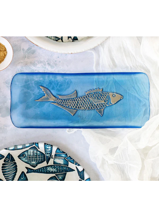 Isola Glass Small Fish Rectangular Tray