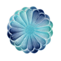 Lisbon Cobalt and Aqua Flower Cocktail Plate