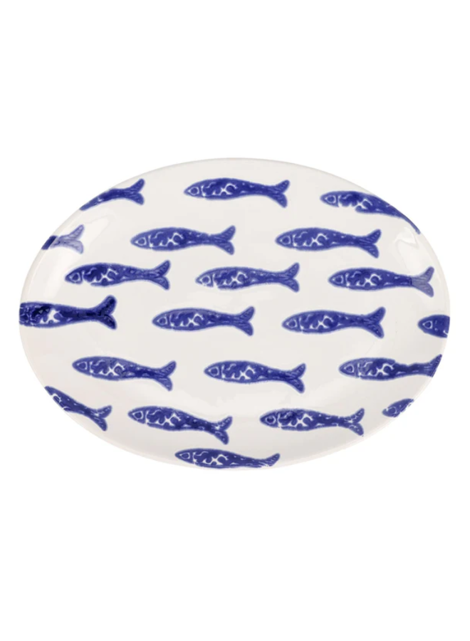 Santorini Fish Small Oval Platter