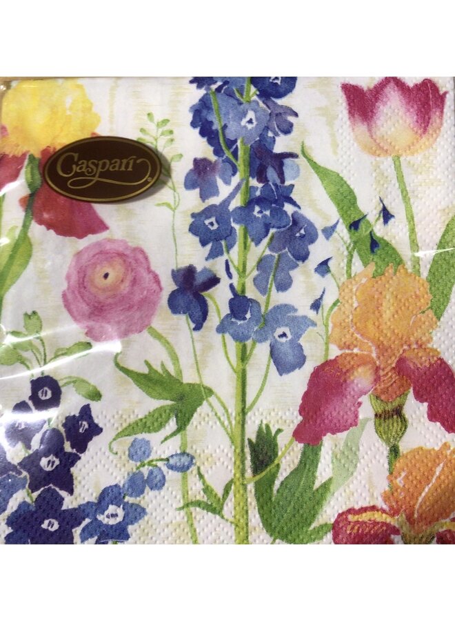 Summer Garden White Cocktail Napkins - Pack of 20