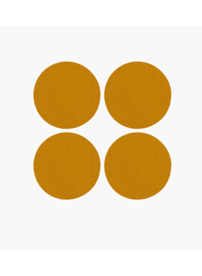 Bierfilzl  Wool Felt Round Coaster Solid 4 Pack - Turmeric