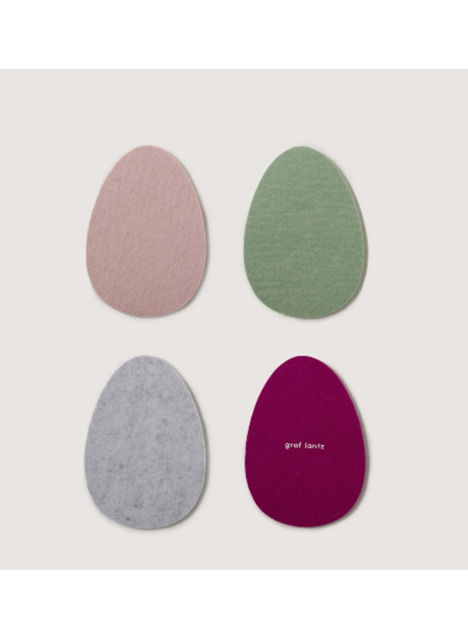 Merino Wool Egg Coaster Multi 4 Pack - Meadow