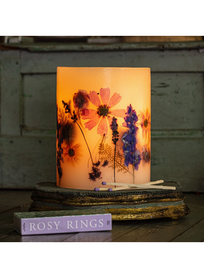 Small Round Botanical Candle Roman Lavender