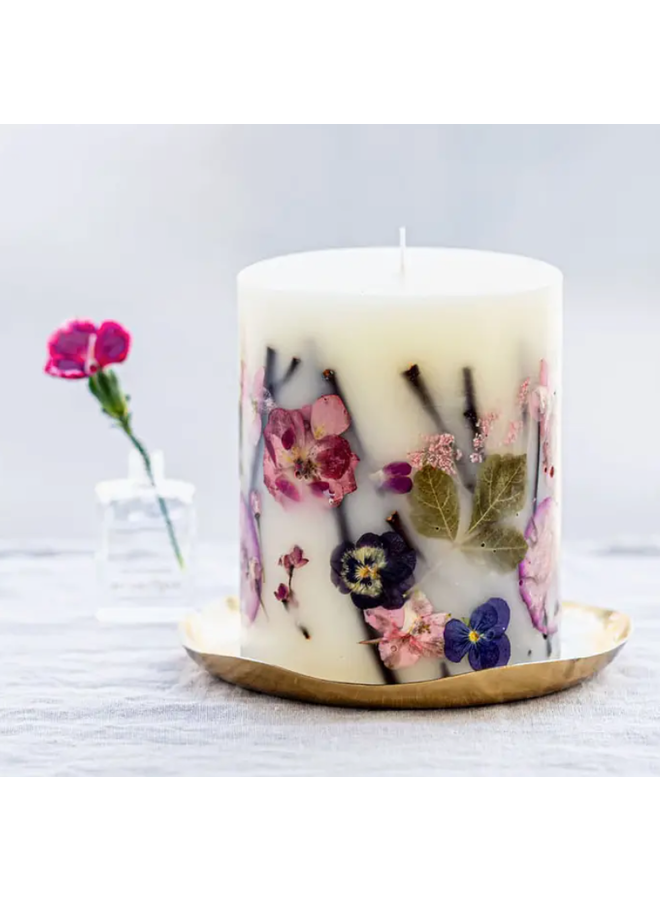 Small Round Botanical Candle - Blushing Rosewood