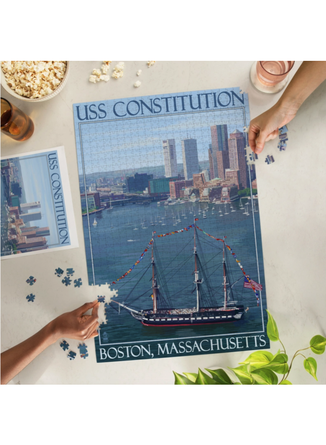 1000-Piece Puzzle USS Constitution & Boston Skyline