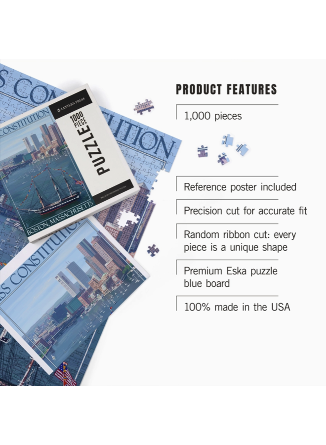 1000-Piece Puzzle USS Constitution & Boston Skyline