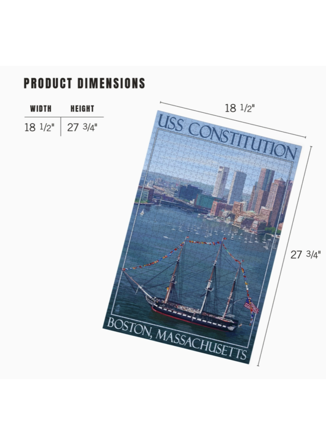 1000-Piece Puzzle USS Constitution & Boston Skyline