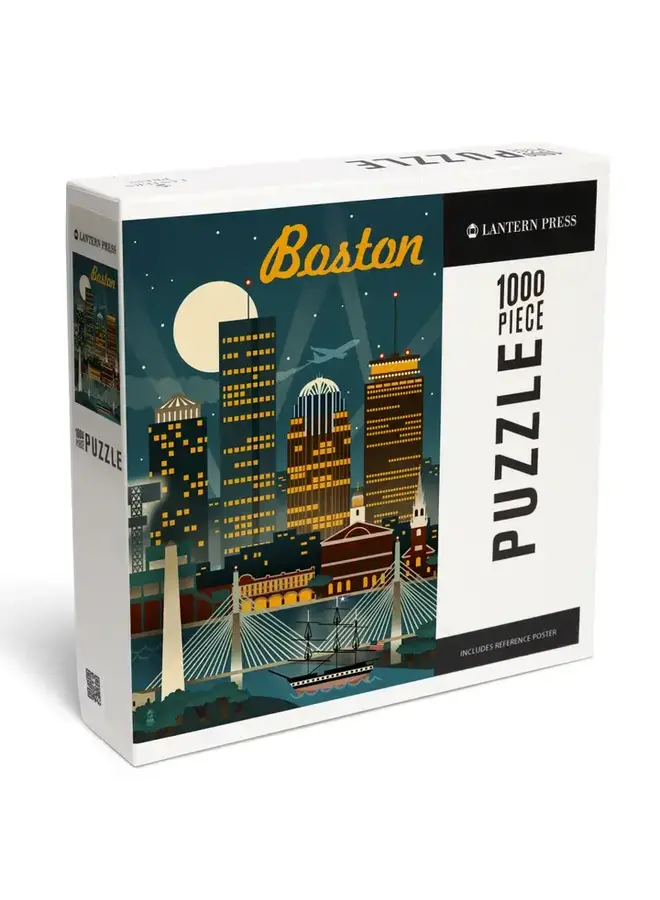 1000-Piece Puzzle Boston Retro Skyline