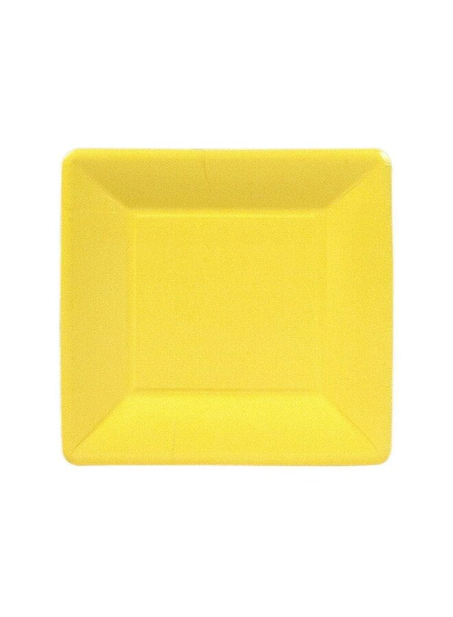 Grosgrain Square Paper Salad & Dessert Plates in Yellow - 8 Per Package