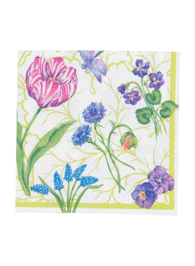 Floral Majolica Cocktail Napkins - 20 Per Package