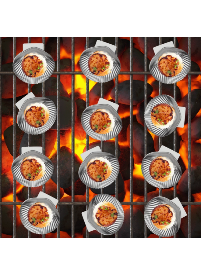 Outset Grillable Sea Shells, Set of 12, 3.25" X 3.5"