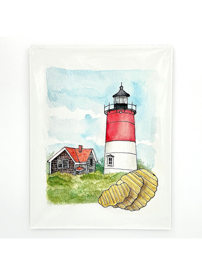 Cape Cod Lighthouse with Cape Cod Chips 8" x 10" Print
