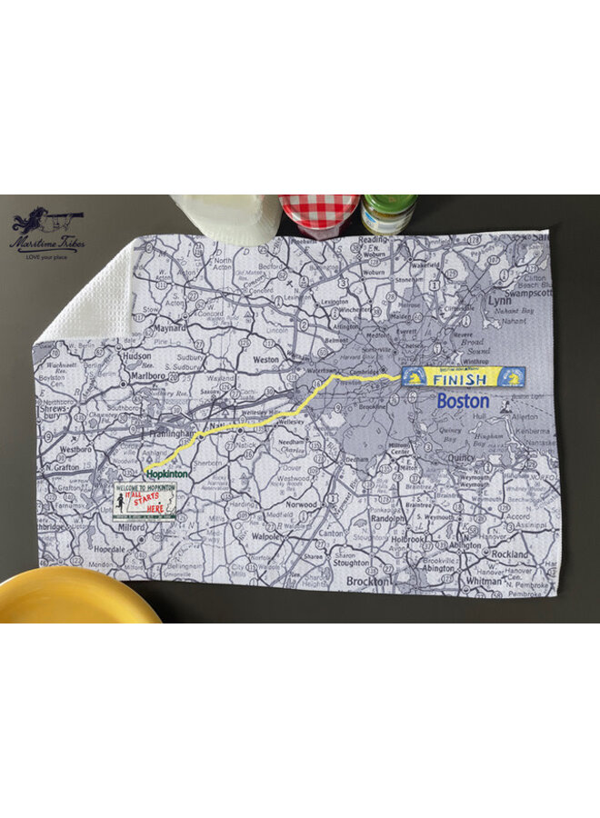 Boston Marathon Route Hand Towel 16" x 24"