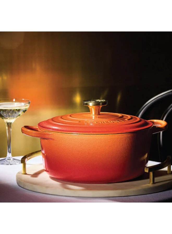 Signature Round Dutch Oven 7.25 Qt Flamme Doree Crucible Knob