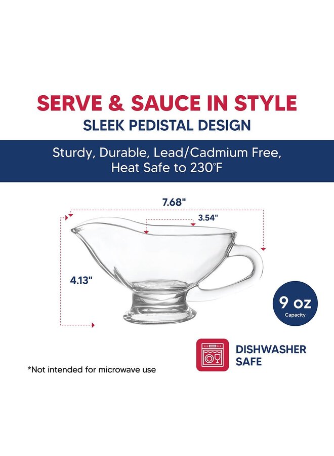 Glass Gravy Boat, 9oz