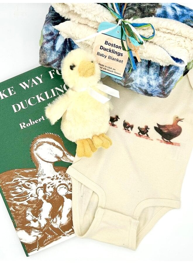Make Way for Duckling Gift Set ~ Book, Onesie, Baby Blanket & Duckling