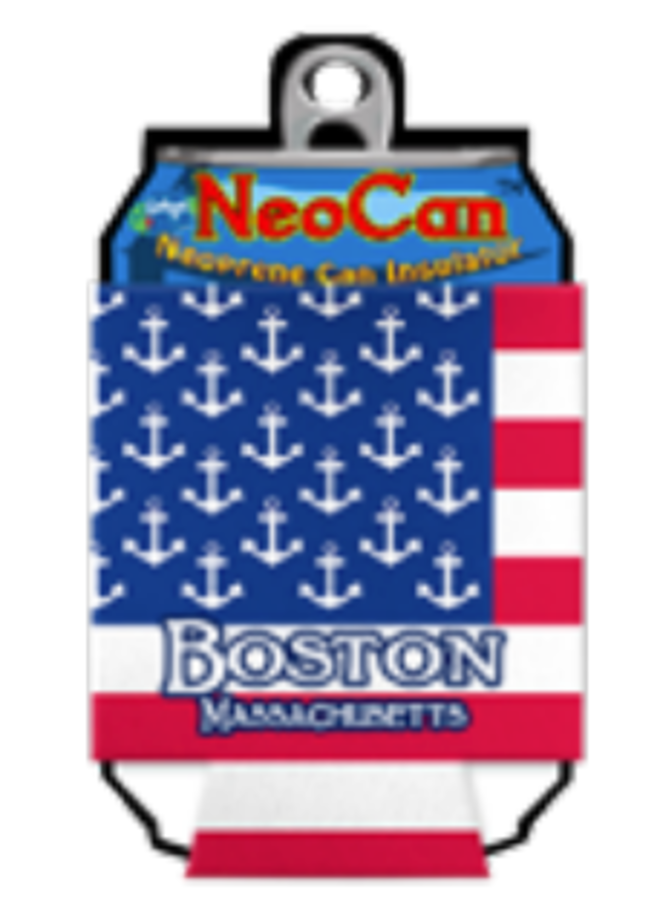 Boston USA Flag Can Cooler