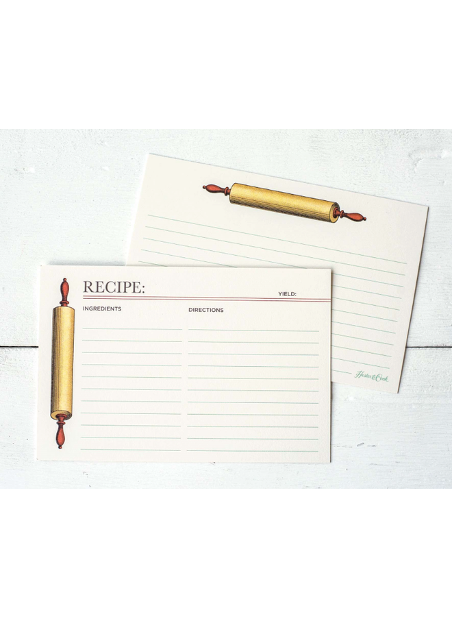 Rolling Pin Recipe Cards -Pack of 12