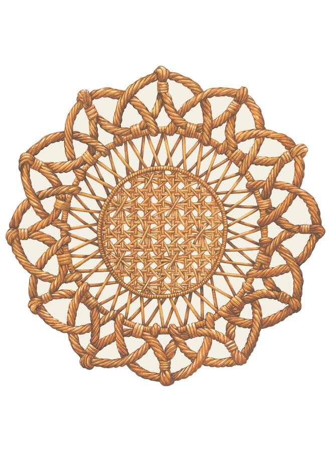 Die Cut Rattan Placemat - 12 Sheets
