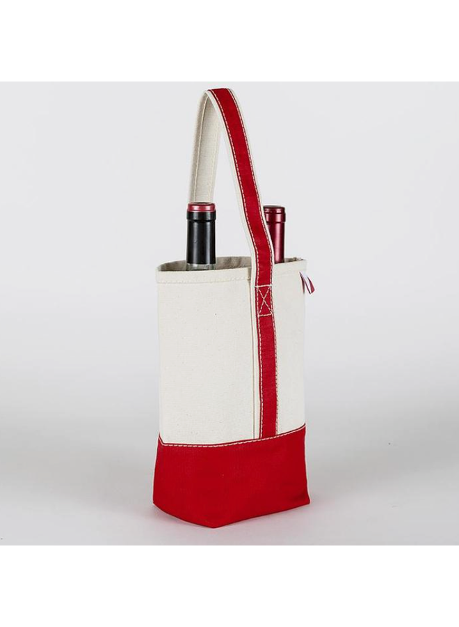 Double Bottle Canvas Wine Gift Host Bag