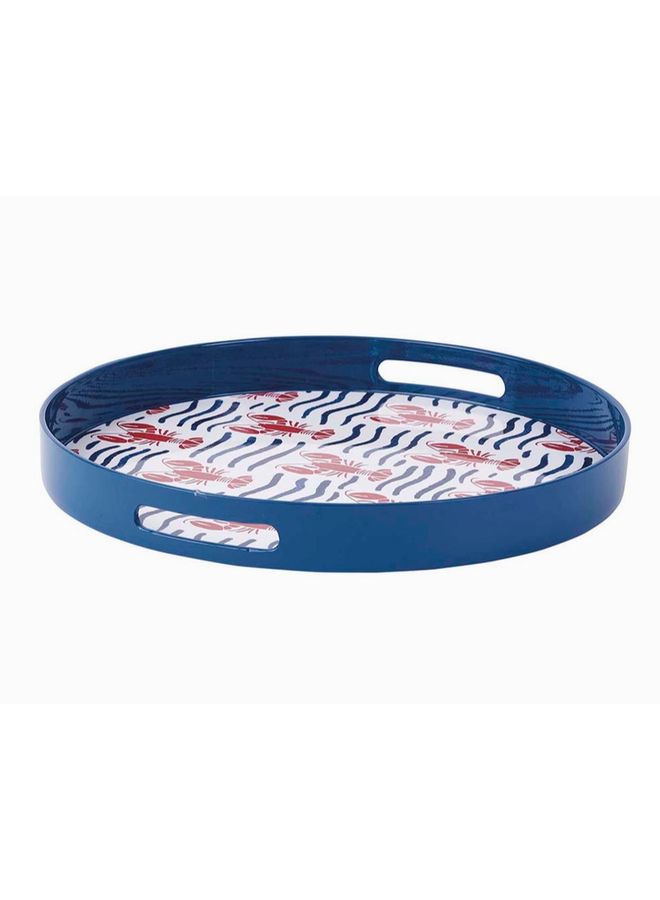 Lobster Waves 15" Round Tray