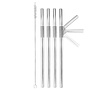 Turtleneck Bendable Metal Drinking Straws S/4