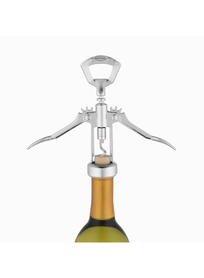 Glider Winged Wine Bottle Corkscrew w/ Foldable Foil Cutter