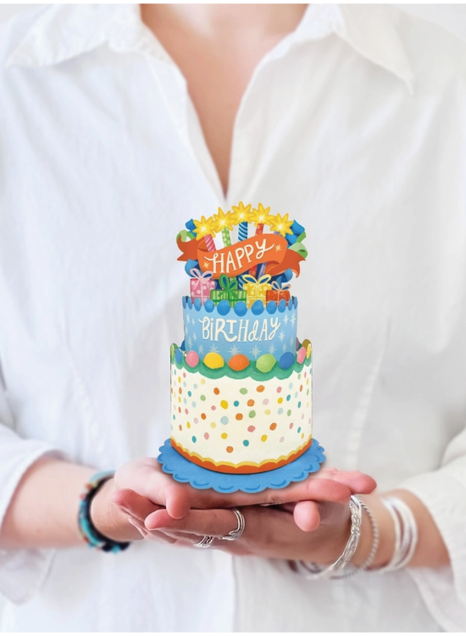 Mini Confetti Birthday Cake Mini Pop-Up Greeting Card