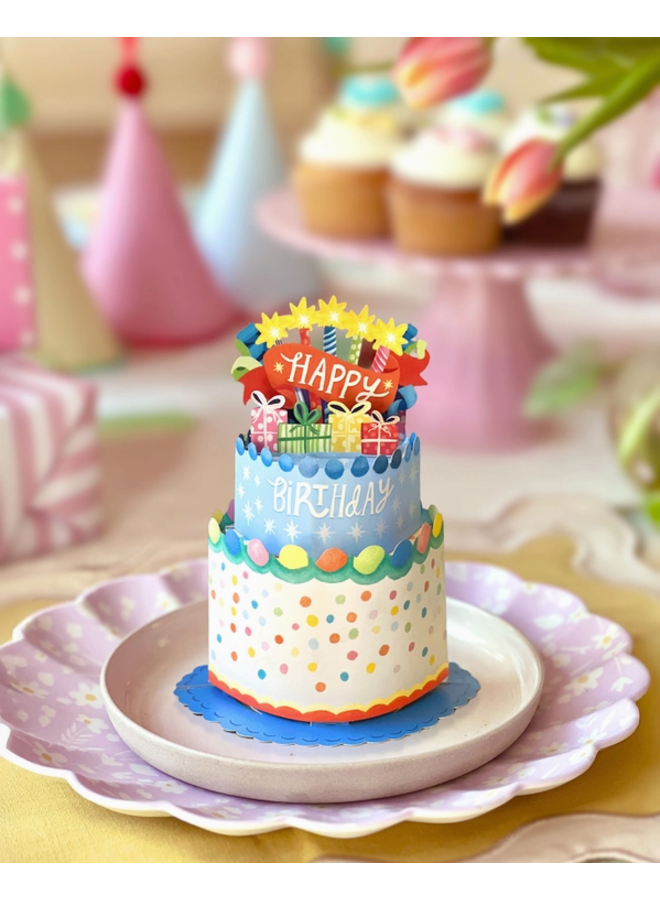 Mini Confetti Birthday Cake Mini Pop-Up Greeting Card
