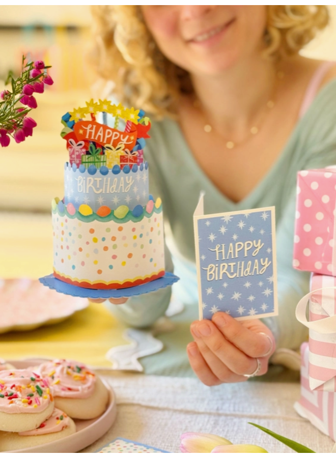 Mini Confetti Birthday Cake Mini Pop-Up Greeting Card