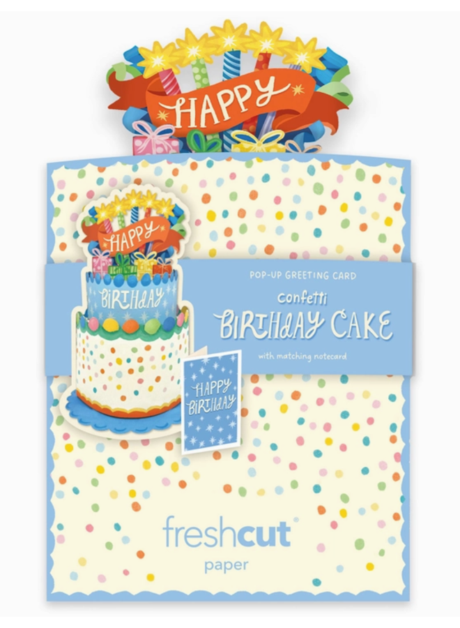 Mini Confetti Birthday Cake Mini Pop-Up Greeting Card