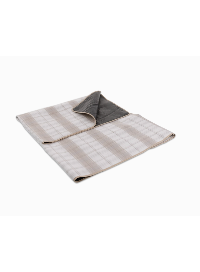 Blanket Tote Outdoor Picnic Blanket -  Neutral Plaid