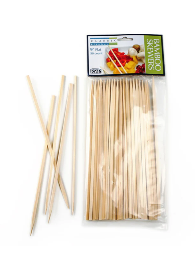 Bamboo Flat Skewers 9" - 50ct.