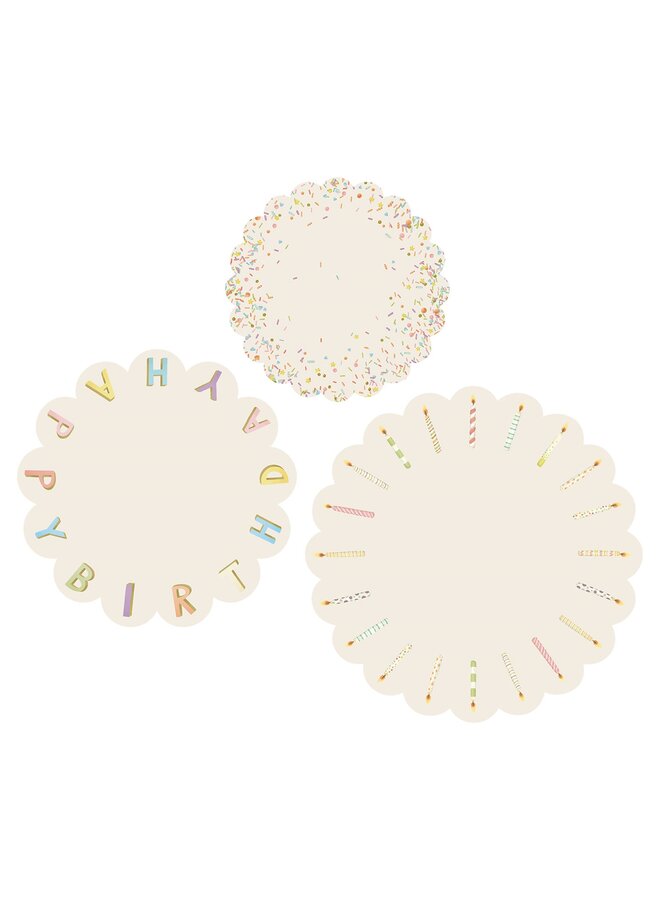 Happy Birthday Serving Papers - Pack of 12