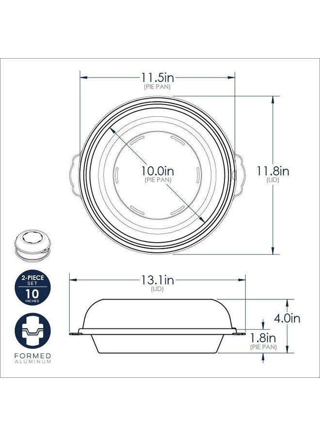 Naturals® 10" High Dome Covered Pie Pan