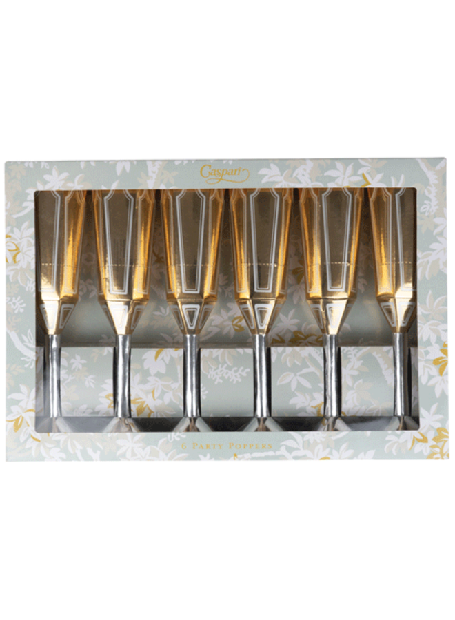 Sparkling Flutes Party Poppers - 10 Inch Long / 6 Included