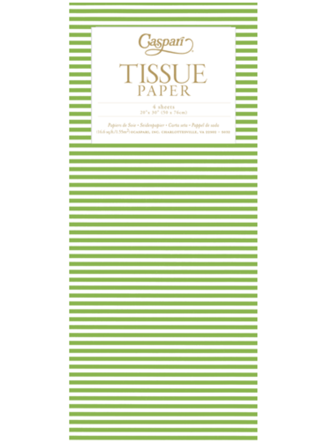 Mini Stripe Green Tissue 4 Sheet Package