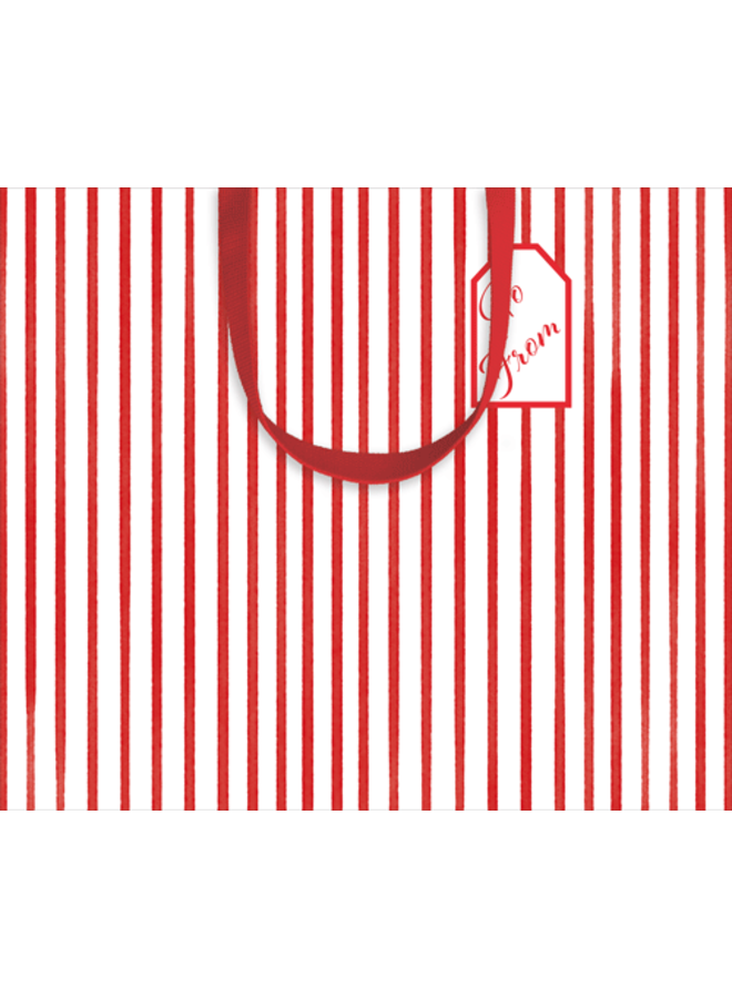 Stripes For Days Red and White Gift Bag - Large