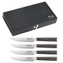 4-Piece Pakkawood Steak Knife Set in Wood Box