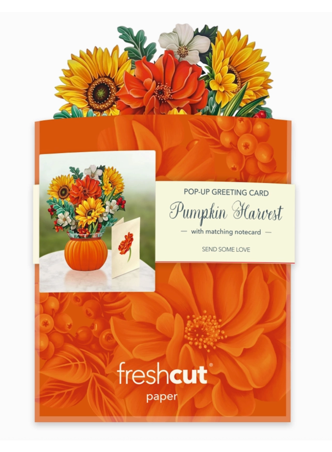 Mini Pop-Up Greeting Card Pumpkin Harvest