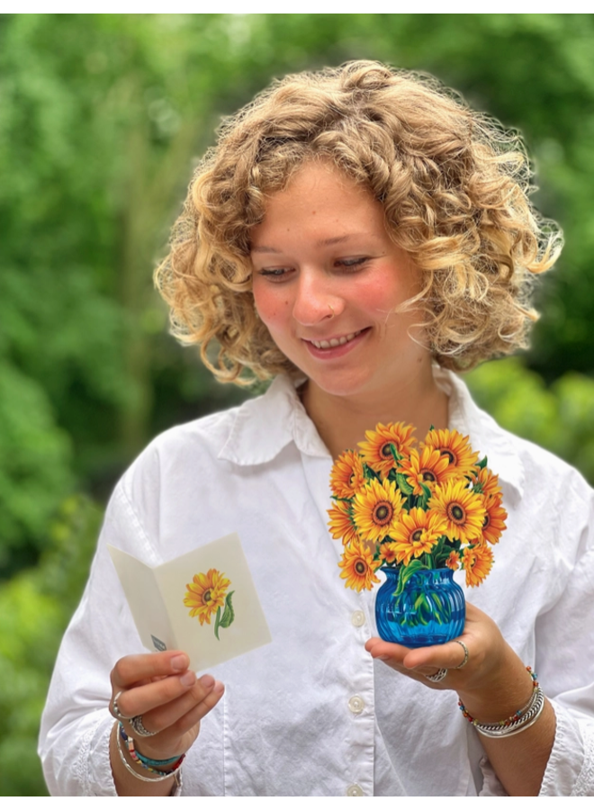 Mini Pop-Up Greeting Card Sunflowers